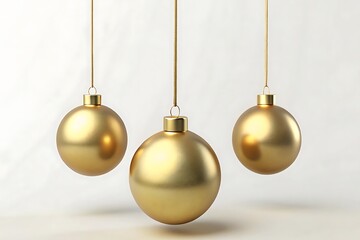 golden christmas balls