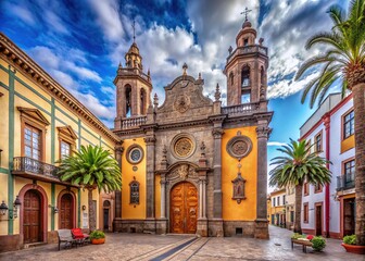 Obraz premium Arucas San Juan Bautista Church Architectural Detail - Canary Islands