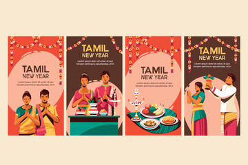 Happy Sinhala and Tamil new year social media story collection
