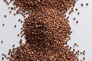 Naklejka premium Brown Cumin Seeds Isolated on Clean White Background