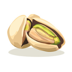 Obraz premium Green organic, natural vegetarian pistachio nut food png illustration pistachio nut food set cartoon. healthy seed, ingredient snack, brown nutshell