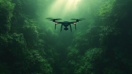 Naklejka premium Drone Aerial Photography Rainforest Canopy Exploration
