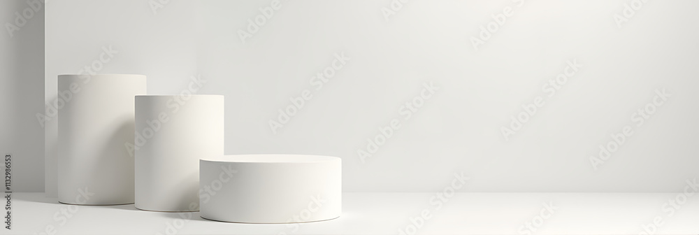 Poster white sandstone product display platform offers selective focus features with a modern aesthetic on 