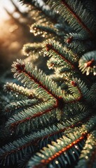 Christmas tree branches. The concept of the new year, christmas, nature. Banner. 