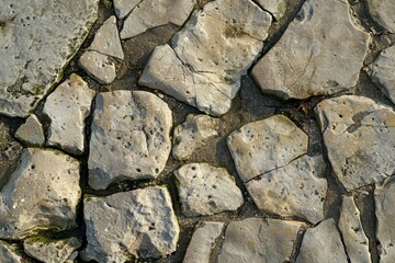 Fototapeta premium Image of Brown pebble stone paving surface. Texture for background usage