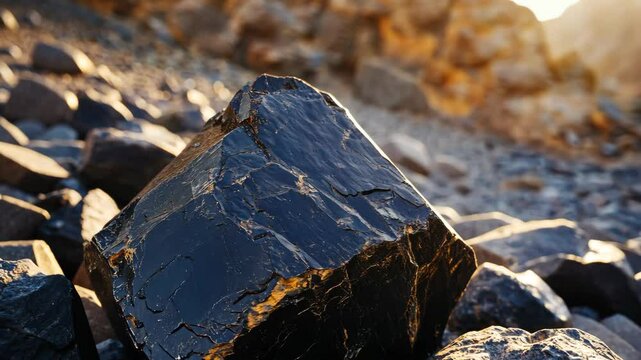 Pristine Shilajit: Detailed View of Nature's Healing Resin in the Sun