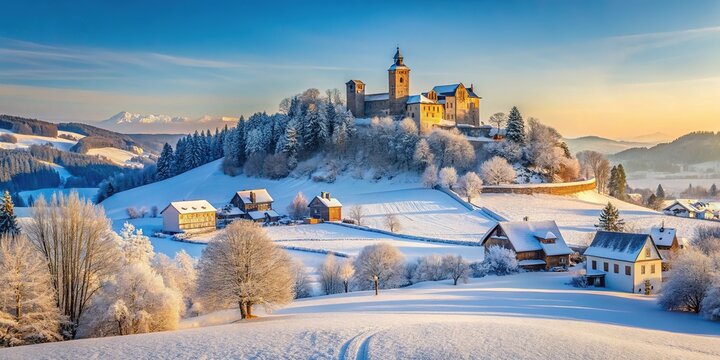 Minimalist Winter Landscape: Arlesheim Schloss Birseck