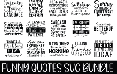 Fototapete Funny Quotes SVG T-shirt Bundle © Design_Store