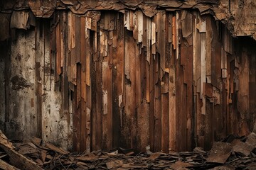 Decrepit Retro Brown Layered Fragmented Texture Setting