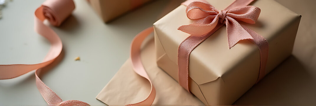 rown paper wrapping and decorative ribbons add a personal touch to handmade gifts and anniversary celebrations in a vintage do it yourself style._00001_