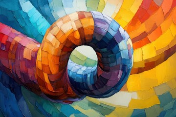 Fototapeta premium Colorful Abstract Coiled Hose in Artistic Design