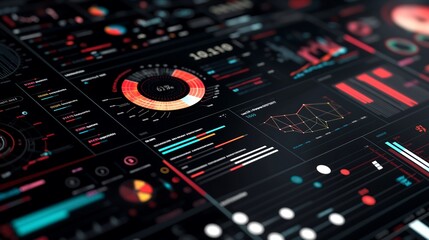 Obraz premium business statistics info graphics, pie charts, bar graphs, and numerical data, business growth analysis 