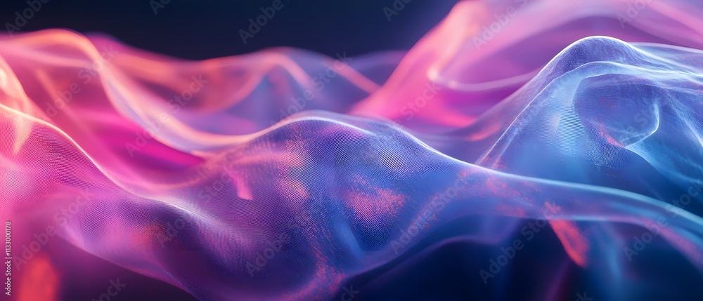 Poster Ethereal Waves of Colorful Light Flowing in Gradients and Textures Creating a Dreamlike Abstract Background for Creative Projects and Designs