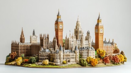 Obraz premium miniature of classic england on white background