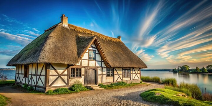 Viking Village Half-Timbered House Long Exposure