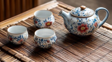 Traditional tea ceremony cozy home photography serene environment close-up view cultural experience