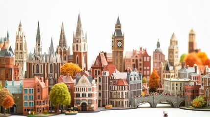 Fototapeta premium miniature of classic england on white background