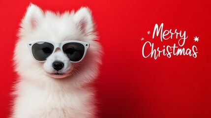 A fluffy Samoyed with sparkling glasses and festive decorations
A fluffy Corgi with stylish sunglasses lounging in holiday decor
A festive scene of a Havanese with fashionable glasses and a cozy backd