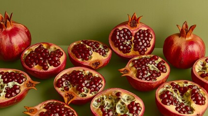 Dark Red Pomegranate Artistic Composition