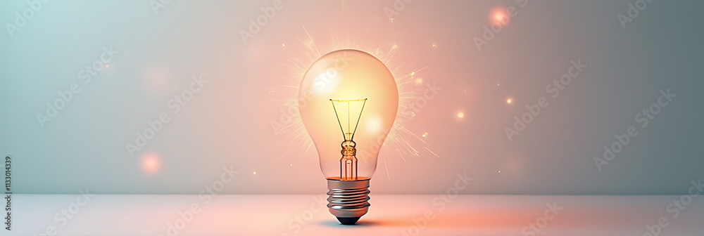 Poster idea sparks from 2018 creative concepts featuring a lightbulb icon on a soft pastel colored business