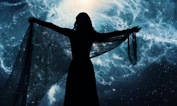 Goddess of Darkness Escaping the Cosmic Shadows