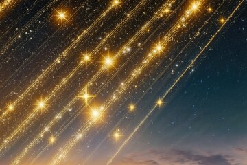Obraz premium Shimmering Gold Star Trails Overlay for Stunning Celestial Visuals