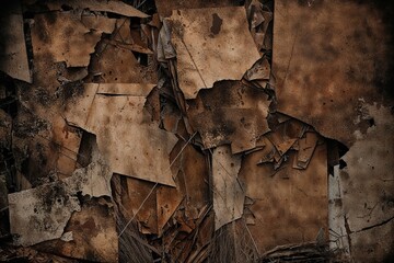 Vintage Brown Layered Textured Background with Fragmented Design