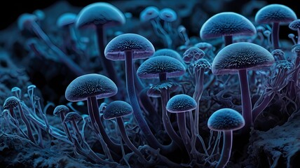 Obraz premium Electron_Microscope_Fungi_Coral_Kingdom_Cell_High_Resolution_Structure_Microscopy_Spores_Hyphae_Coral_Structure_Fungal_Growth_Pathogen_Infection_Biology