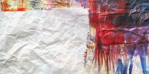 Obraz premium Mixed media background Crumpled white paper texture 
