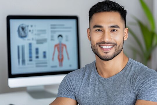 A doctor counseling a patient about ethical medical practices, with charts explaining transparency and informed consent