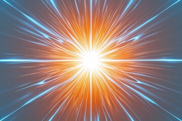 Obraz premium Vibrant Orange and Blue Electric Glow on Clean White Background