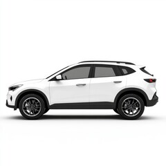 Obraz premium Sleek Isolated White SUV: Three-Dimensional View of a Contemporary Crossover Vehicle on a Luminous Backdrop