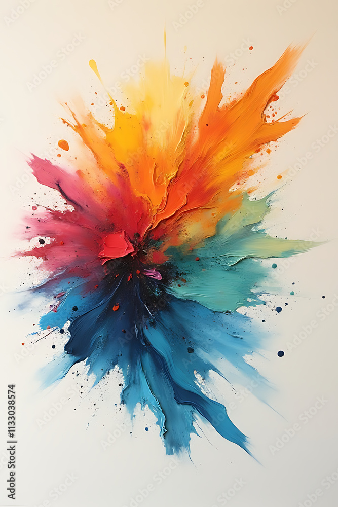 Aufkleber acrylic colors applied in a deliberate pattern against a neutral background creates a visually appea