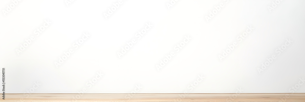 Poster a wooden table top sits on a white abstract background suitable for montage product display or key v