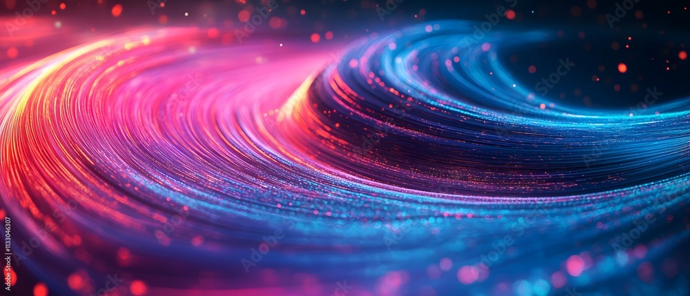 Aufkleber Vibrant Abstract Background with Colorful Curves and Light Trails Creating a Dynamic Flow of Energy and Motion in a Digital Universe