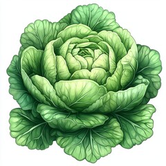 Obraz premium Organic cabbage illustration