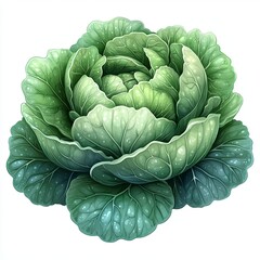 Obraz premium Fresh cabbage illustration