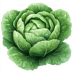 Obraz premium Cabbage art on white background