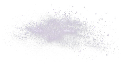 Obraz premium Shimmering silver and lavender abstract particles isolated on transparent background, cutout