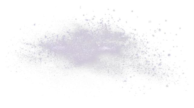 Shimmering silver and lavender abstract particles isolated on transparent background, cutout