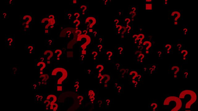 animated question marks on black background
