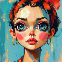 Bold and Expressive Abstract Female Portrait