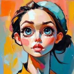 Dreamlike Abstract Woman&rsquo;s Face in Vibrant Colors
