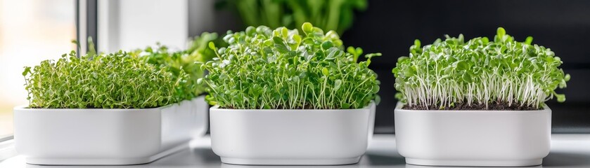 Obraz premium Growing microgreens in a home kitchenfresh indoor gardening tips