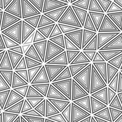 Vector seamless pattern. Medium shape size. Multiple repeated inner triangles. One tone colored style. Repeatable pattern. Trending vector tiles. Seamless vector illustration.