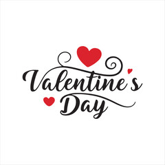 happy valentine's day typography vector logo design