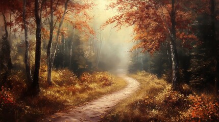 Obraz premium serene walk, peaceful stroll, tranquil path