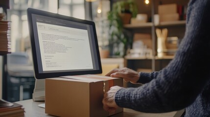 A customer receiving an email notification from a digital postman about the arrival of a package, providing real-time updates.