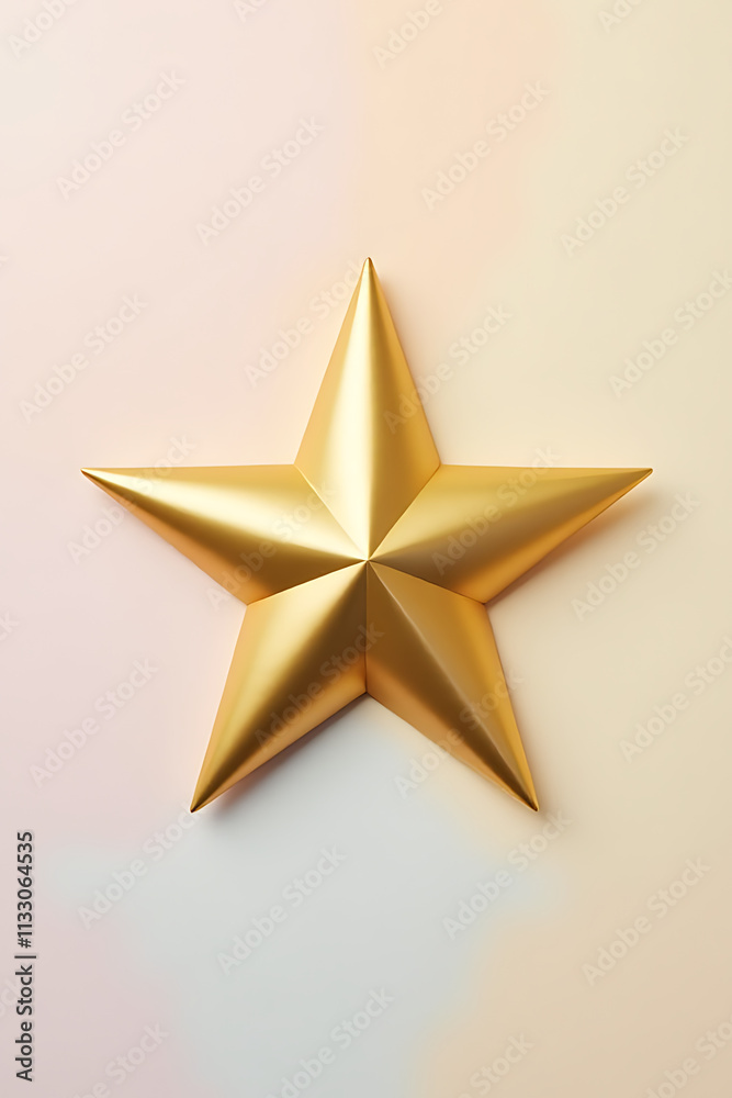 Aufkleber a gold star is prominently displayed against a soft pastel colored background in a visually appealin