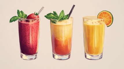 Fototapeta premium smoothie drink, refreshing beverage, healthy blend